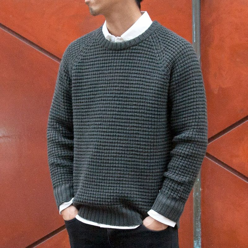 専用 Drawer  ワッフルニット セーター CAMBIO（カンビオ）の「mn3080- Powder Bleached Waffle Cotton Knit