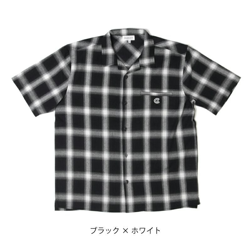 オンブレチェック開襟シャツ | 木梨サイクル