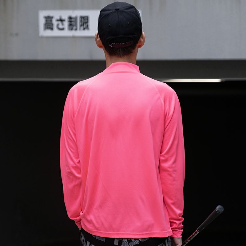8G SHOOT モックネック ピンク 長袖 ゴルフシャツ　【完売モデル】 V12 - 【ポイント10倍】S/JAQUARD MOCK | モックネックシャツ | ピンク