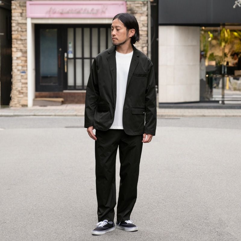 【ブラック】カットツイルセットアップ(取り扱い店舗限定) 全骨格細見え2点セット！】ノースリカットツイルセットアップ | un dix