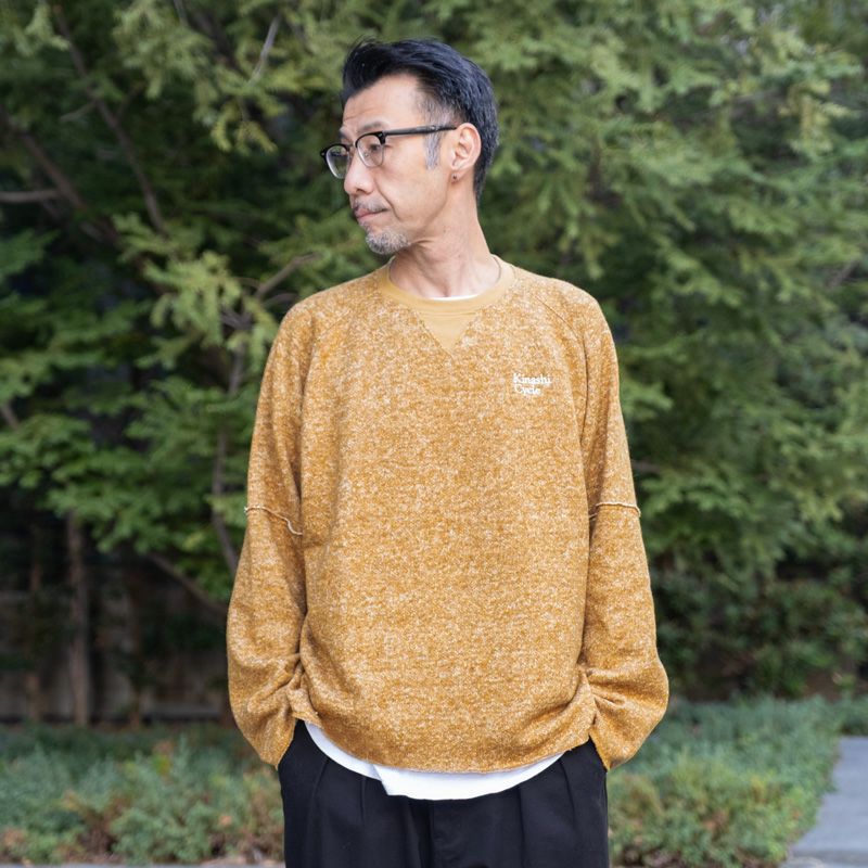 ウール混裏毛切り替えクルーネック | 木梨サイクル