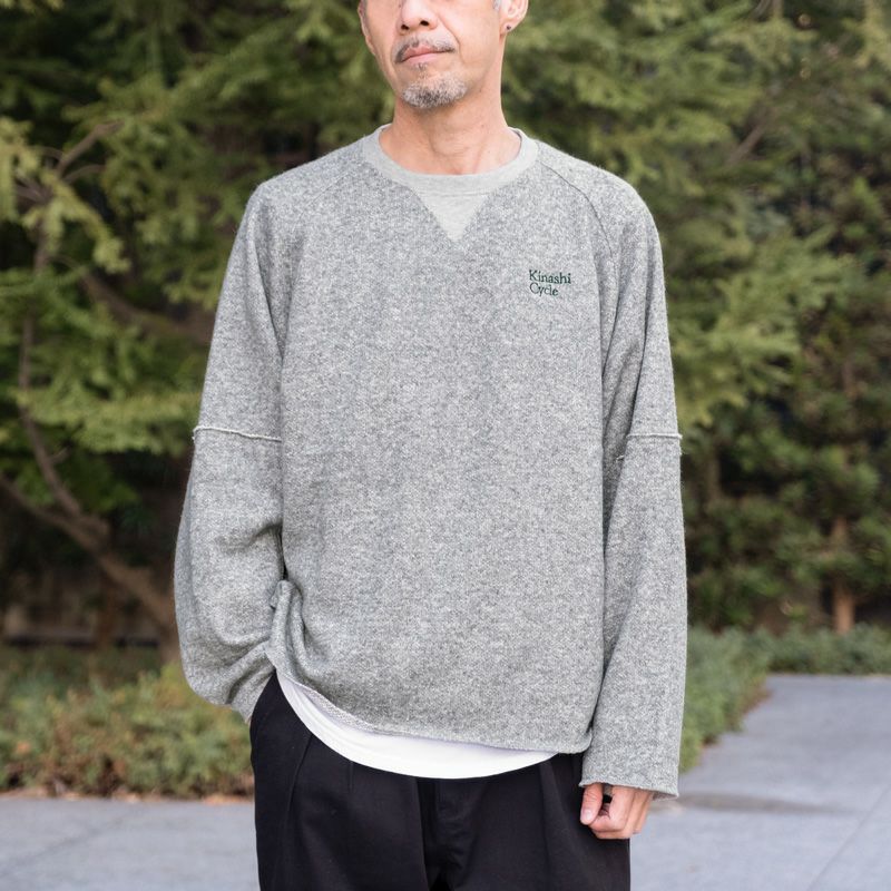 ウール混裏毛切り替えクルーネック | 木梨サイクル