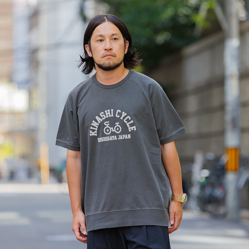 ラグランスウェットTシャツ（フロッキープリント） | 木梨サイクル